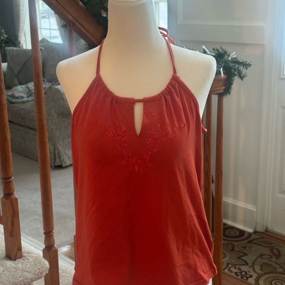 Women's Orange Halter Top
